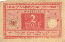 2 Mark 1920 Deutsche Reichsbanknote VG/G (IV) Darlehenskassenschein - 2 Mark