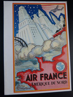 Menu 21 X 30 Vol Airbus  Air France Amérique Du Nord  (3 Scans) - Menus