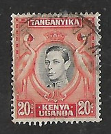 KENYA UGANDA TANGANYIKA 1938 KGVl  20c BLACK & ORANGE - Autres & Non Classés