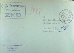 Fern-Brief Mit ZKD-Kastenstpl "GHG Textilwaren Potsdam" 12.3.62 An GHG Textilwaren Dresden NL Neustadt - Covers & Documents