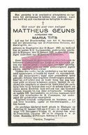 DD 592. MATTHEUS GEUNS  Echtg. M. Tits - °HOUTHAELEN 1885 / +RIXINGEN 1926 (40j.) - Images Religieuses
