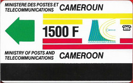 Cameroon - Intelcam - Autelca - Definitive Card, Cn. Long Type On Reverse, Dashed Ø, NO Notch, 1.500FCFA, Used - Cameroun