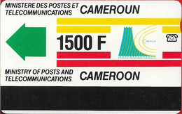 Cameroon - Intelcam - Autelca - Definitive Card, Cn. Short Type On Reverse, Dashed Ø, WITH Notch, 1.500FCFA, Used - Camerun