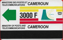 Cameroon - Intelcam - Autelca - Definitive Card, Cn. On Reverse, Dashed Ø, NO Notch, 3.000FCFA, Used - Camerún
