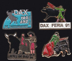 68967-Lot De 4  Pin's.Féria De Dax.Taureau.corrida. Landes .région Nouvelle-Aquitaine - Bullfight - Corrida