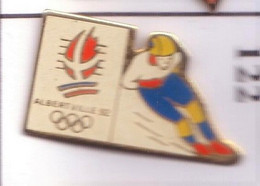 CC153 Pin's Albertville Jeux Olympiques Ski Signé Cojo1991 Hauteur Logo 15 Mm Pin's Pas Lisse Achat Immédiat - Olympic Games