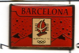 CC79 Pin's Albertville Jeux Olympiques Barcelona Neige Rouge Non Signé Qualité époxy Achat Immédiat - Olympic Games