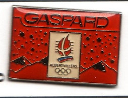 CC80 Pin's Albertville Jeux Olympiques Gaspard Papier Neige Rouge Signé Cojo 1991 époxy Achat Immédiat - Olympic Games