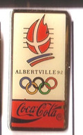 CC87 Pin's Albertville Jeux Olympiques Coca Cola  32mm  Signé Cojo 1988 Et C 1990 époxy Achat Immédiat - Olympic Games