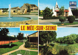 77 Le Mée Sur Seine Carte 4 Vues Square Ferme Marché Marais Eglise Tennis Terrain CPM - Le Mee Sur Seine