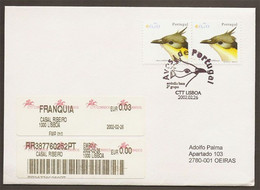Portugal FDC Recommandée Coucou Geai Oiseau 2002 Registered FDC Great Spotted Cuckoo Bird - Cuckoos & Turacos
