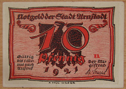 Allemagne Notgeld - 10 Pfennig - Arnstadt 1921 - Unclassified