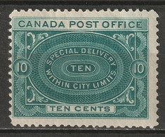 Canada 1898 Sc E1  Special Delivery MH* Disturbed Gum - Espressi