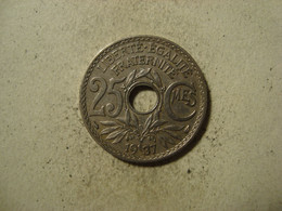 MONNAIE FRANCE 25 CENTIMES 1937 LINDAUER - 25 Centimes