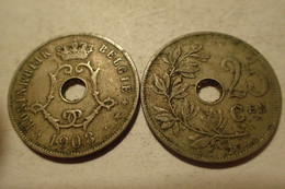 1908 - 25 Centimes - Belgie - Belgique - Légende Flamande - 25 Cents
