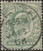 GB  KEVII 1908 SG217 1/2d Pale Yellow-green Used CDS Of " LEITH ", Midlothian - Oblitérés