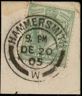 GB - 1905 KEVII SG 218 Used "HAMMERSMITH / W" Double Circle Date Stamp /piece - Used Stamps