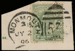 GB - 1906 KEVII SG 218 Used MONMOUTH / 532 Numeral Duplex Postmark - Usati