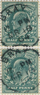 GB/Ireland 1904 "BRAY" (Co. Wicklow) CDS On KEVII SG 215/6 1/2d Blue-green (x2) - Used Stamps