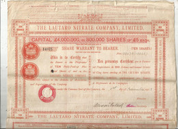 Dix Actions , Ten Shares , THE LAUTARO NITRATE COMPANY , LIMITED , 1923 , 2 Scans , Londres ,  Frais Fr 1.95 € - Sonstige & Ohne Zuordnung