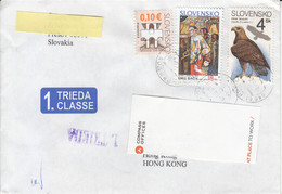 Slovakia, Postal Used Cover To Hong Kong, Birds, Bird, Eagle, Nice Cover - Adler & Greifvögel