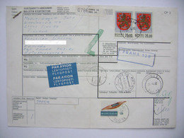 Osoitekortti Adresskort Bulletin D'Expédition Suomi To Czechoslovakia: TURKU Lentoposti - Praha - Ostrava - Kravare 1982 - Cartas & Documentos