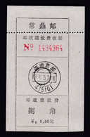 CHINA CHINE CINA HUNAN CHANGDE 415101  POSTAL ADDED CHARGE LABELS (ACL)  0.80 YUAN - Other & Unclassified