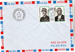 TAAF    46 47  De Gaulle Sur Lettre   Oblitéré 17 02 1972 Saint Paul Et Amst Used - Lettres & Documents