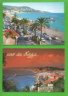 06 - NICE . " PROMENADE DES ANGLAIS " & " LE PORT, LA PROMENADE " . 2 CPM - Réf. N° 28085 - - Sets And Collections