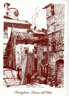 RONCIGLIONE - PIAZZA DELL'OLMO - DISEGNO A CHINA DEL MAESTRO A.PIERI - VITERBO - NVG FG - C239 - Viterbo