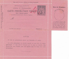 Chaplain Carte Pneumatique Fermée Bon De Réponse 1f Taxe Réduite 60ct - Pneumatiques