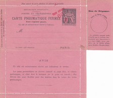 Chaplain Carte Pneumatique Fermée Bon De Réponse 1f Taxe Réduite 60ct - Pneumatiques