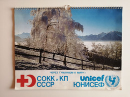 1987..SWITZERLAND.. VINTAGE CALENDAR..UNICEF - Grand Format : 1971-80