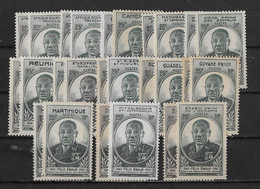 Gouverneur Eboue  Neufs  26 Valeurs - 1945 Gouverneur-Général Félix Éboué