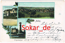 AK Litho Aalen Gel. 1907, Schubartdenkmal, Kriegerdenkmal, Ostalbkreis, Baden-Württemberg - Aalen