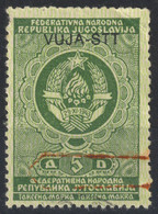 Revenue Tax TRIESTE Zone B STT VUJNA VUJA 1948 1954 Yugoslavia Italy - Overprint - MH 5 Din / Cat. BAREFOOT No. 33. - Gebraucht