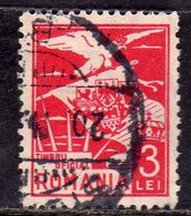 ROMANIA  ROMANA 1929 OFFICIAL STAMPS SERVICE SERVIZIO EAGLE CARRYING NATIONA EMBLEM 3L USATO USED OBLITERE' - Oficiales