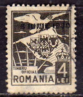 ROMANIA  ROMANA 1929 OFFICIAL STAMPS SERVICE SERVIZIO EAGLE CARRYING NATIONA EMBLEM 4L USATO USED OBLITERE' - Servizio