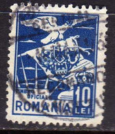 ROMANIA  ROMANA 1929 OFFICIAL STAMPS SERVICE SERVIZIO EAGLE CARRYING NATIONA EMBLEM 6L USATO USED OBLITERE' - Officials