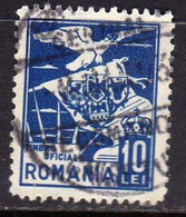 ROMANIA  ROMANA 1929 OFFICIAL STAMPS SERVICE SERVIZIO EAGLE CARRYING NATIONA EMBLEM 6L USATO USED OBLITERE' - Servizio