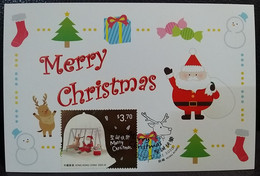 Christmas Stamps Maximum Card MC 2020 Santa Claus, Reindeer, Snowman, Hong Kong - Cartes-maximum