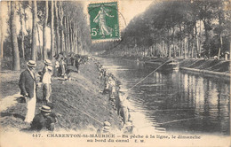 94-CHARENTON- SAINT-MAURICE- LA PÊCHE A LA LIGNE LE DIMANCHE AU BORD DU CANAL - Charenton Le Pont