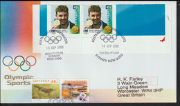 Australia FDC 2000 Sydney Olympic Games - Gold Medal Michael Diamond, Shooting - From Sydney To Great Britain (LF3) - Estate 2000: Sydney