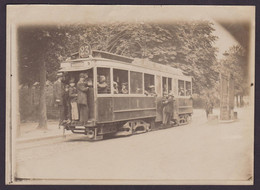 Photo Ancienne Paris Tramway Omnibus Ligne 23 AUTEUIL Octroi De Paris  Voir Dos - Automobiles