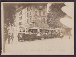 Photo Ancienne Paris Tramway Omnibus Ligne 16 Boulogne Auteuil Voir Dos - Automobiles