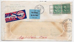 NORTHWEST AIRLINES  - 1942 WW2 Cover US SAINT PAUL > ARGENTINA Avec Vignette Label Of The Company + Censored 4077 - Avions