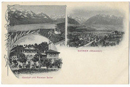 SARNEN:3-Bild-AK Mit Gasthaus Seiler ~1910 - Sarnen