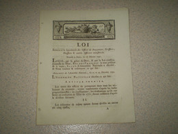 1791 Loi De Louis XVI:liquidation Des Offices De Procureurs,greffiers,huissiers... Imprimerie P. Aurel Valence, Drôme - Décrets & Lois