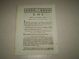 1791 Loi De Louis XVI Relative Aux Requêtes Civiles. Imprimerie JJ Viret Valence, Drôme - Décrets & Lois