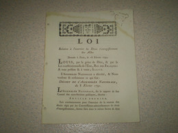 1791 Loi De Louis XVI Relative à L'exercice Du Droit D'enregistrement Des Actes. Imprimerie JJ Viret Valence, Drôme - Décrets & Lois